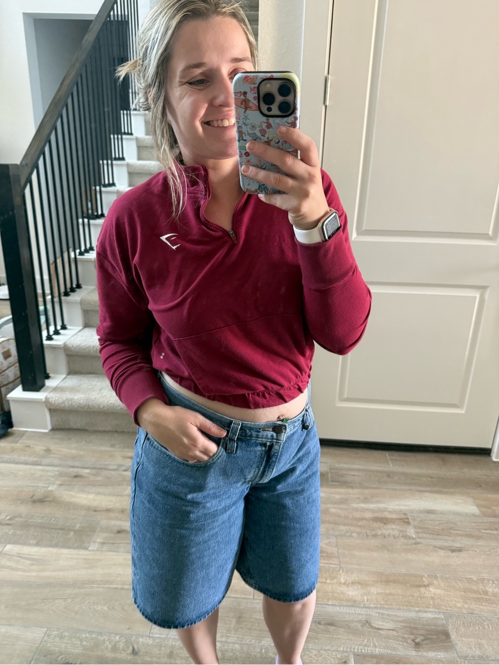 Gymshark Maroon Half-Zip Sweatshirt